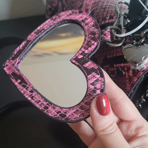 Betsey Johnson Pink Snake Print Handbag - Picture 5 of 8